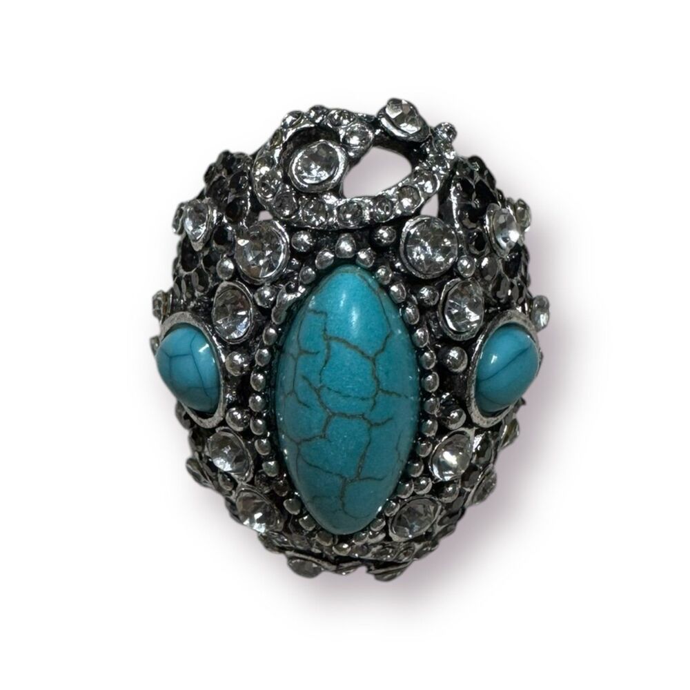 Elegant Turquoise Antique Ring Vintage‎ Size 7 BNWT Vintage - Picture 6 of 9